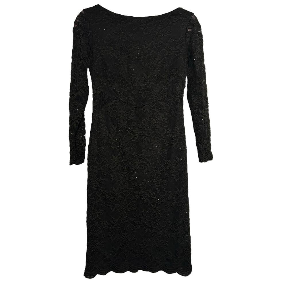 Black Sparkly Long Sleeve Lace Dress Size 6